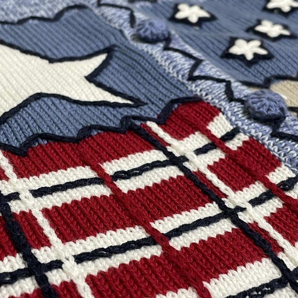 Vintage Women's Vest  Patriotic Button Down‎ Sweater Vest Embroidered Top 90s - Picture 9 of 16